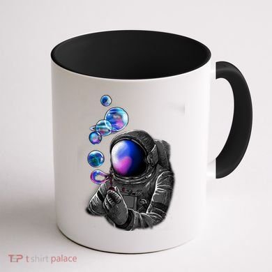 Astronaut Blowing Space Bubbles Coffee Mug back