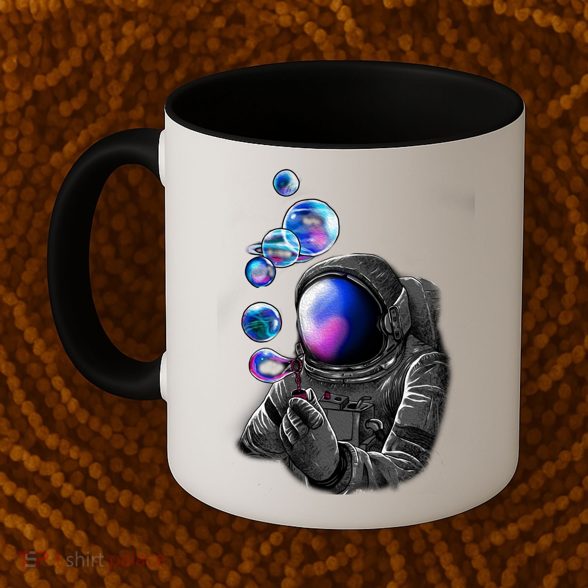 Astronaut Blowing Space Bubbles Coffee Mug