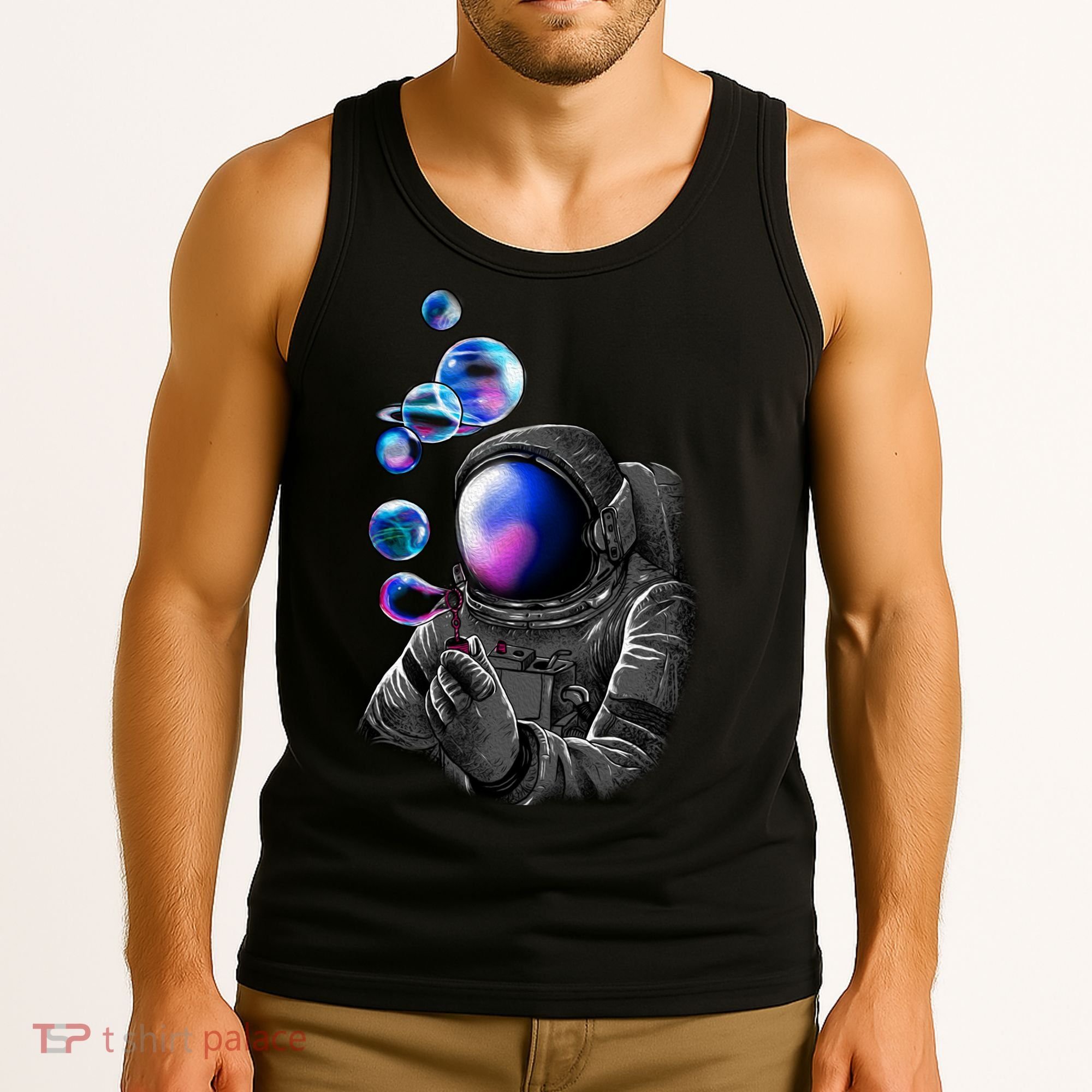 Astronaut Blowing Space Bubbles Tank Top