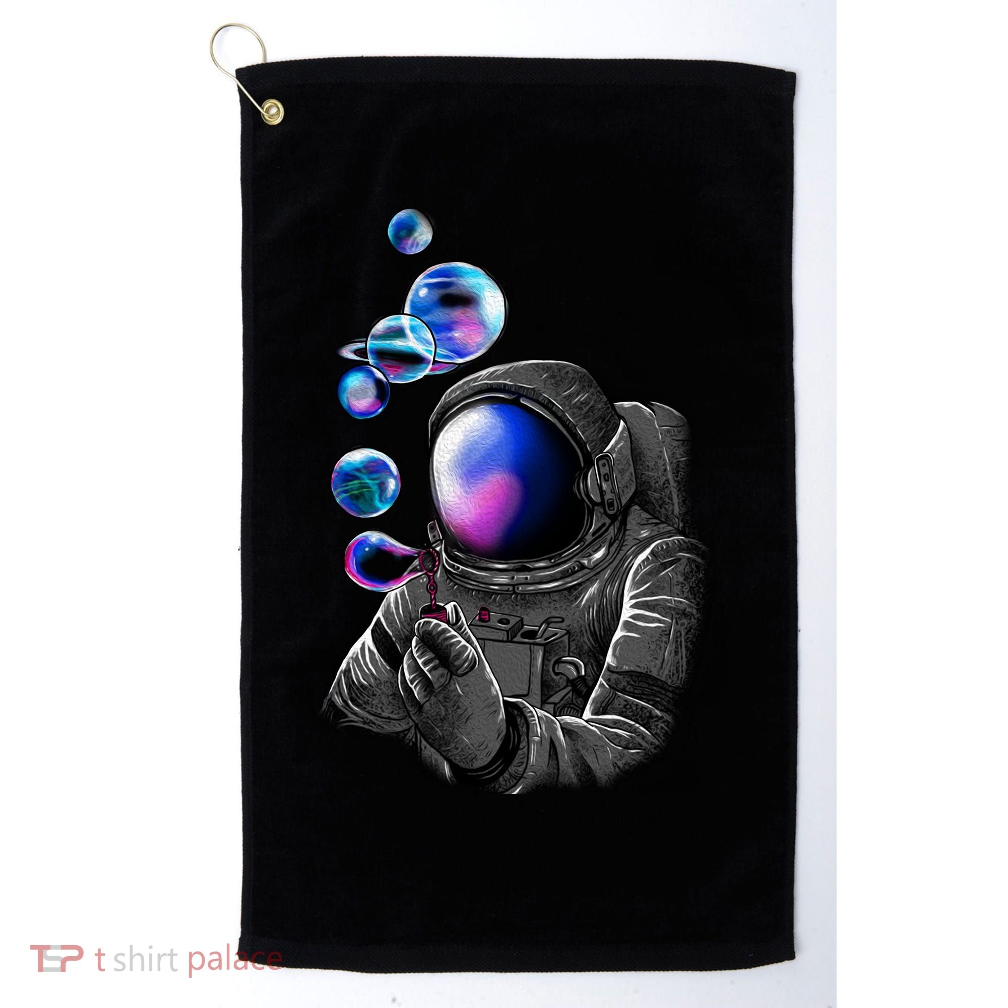 Astronaut Blowing Space Bubbles Golf Towel