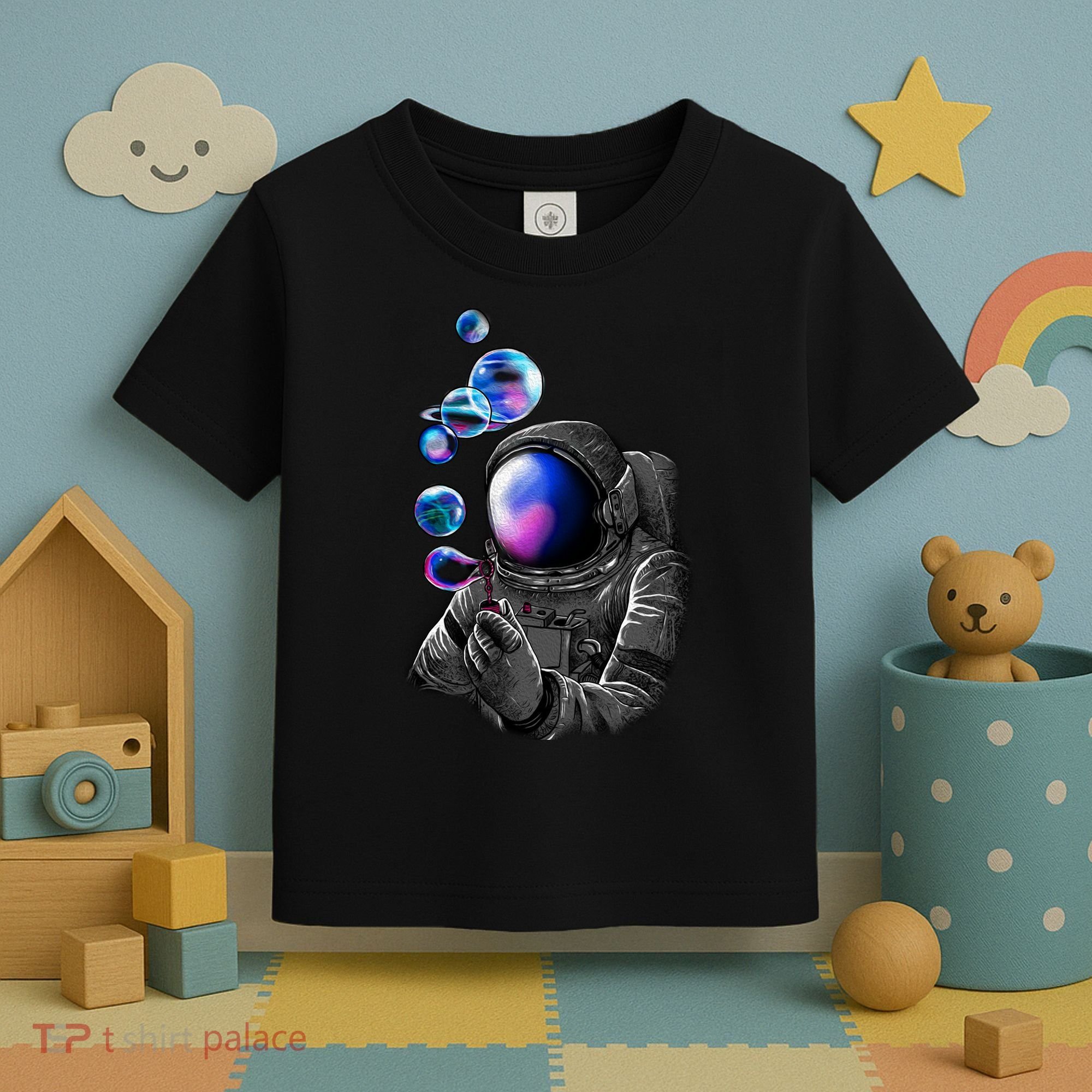 Astronaut Blowing Space Bubbles Toddler T-Shirt
