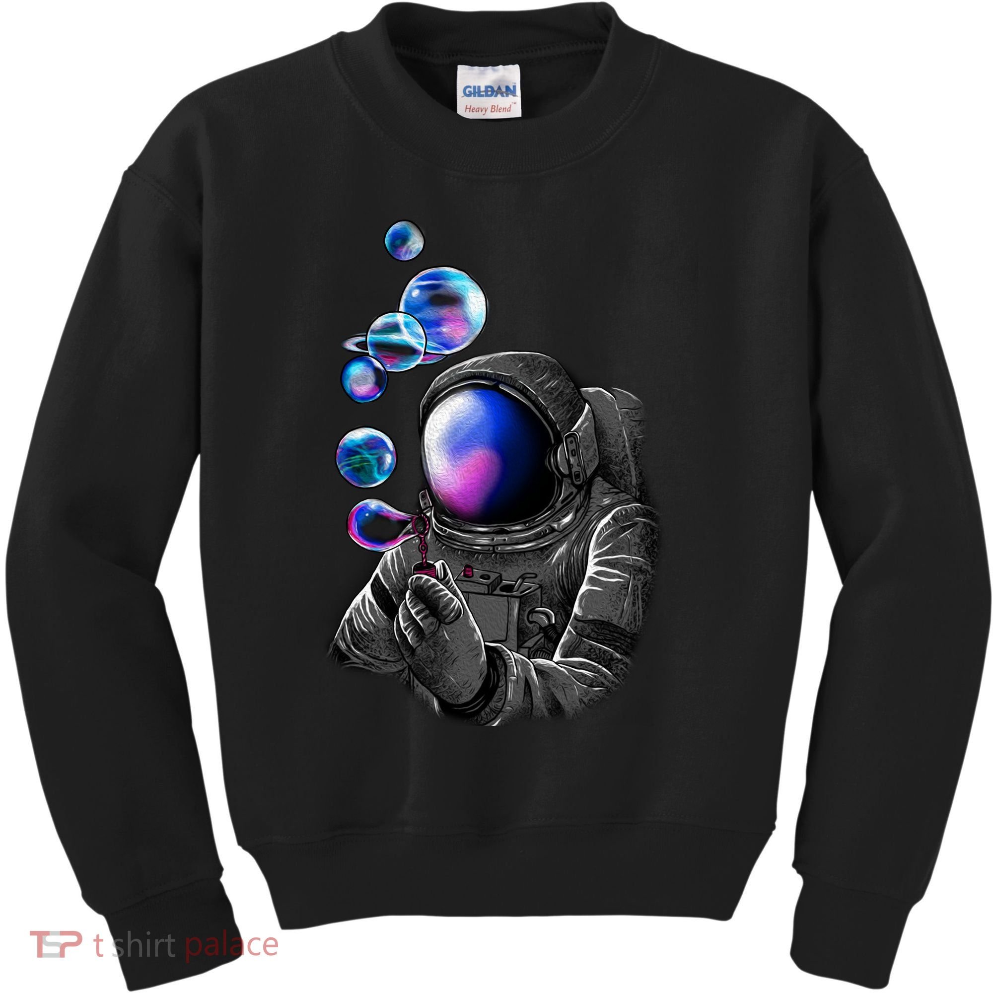 Astronaut Blowing Space Bubbles Kids Sweatshirt