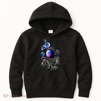 Astronaut Blowing Space Bubbles Kids Hoodie