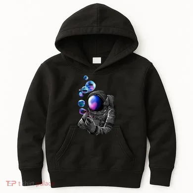 Astronaut Blowing Space Bubbles Kids Hoodie