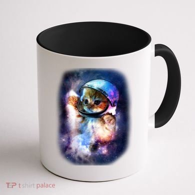 Astronaut Cat In Space Coffee Mug back