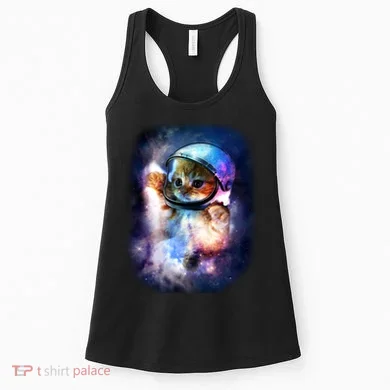 Astronaut Cat In Space Women's Tank Top