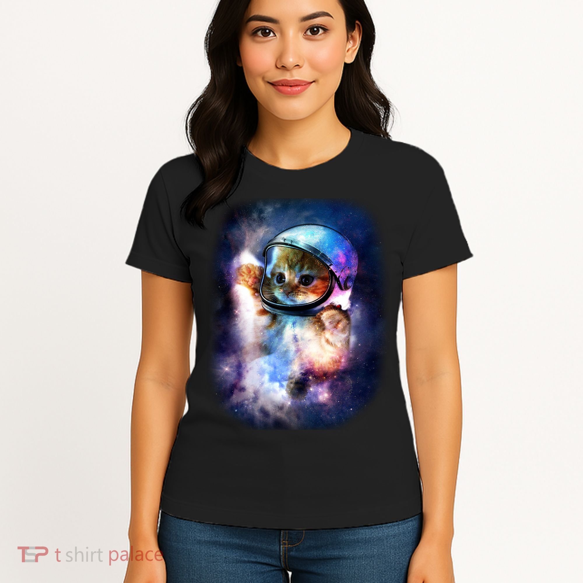 Astronaut Cat In Space Women's T-Shirt