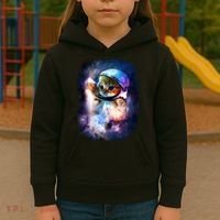 Astronaut Cat In Space Kids Hoodie thumb 3