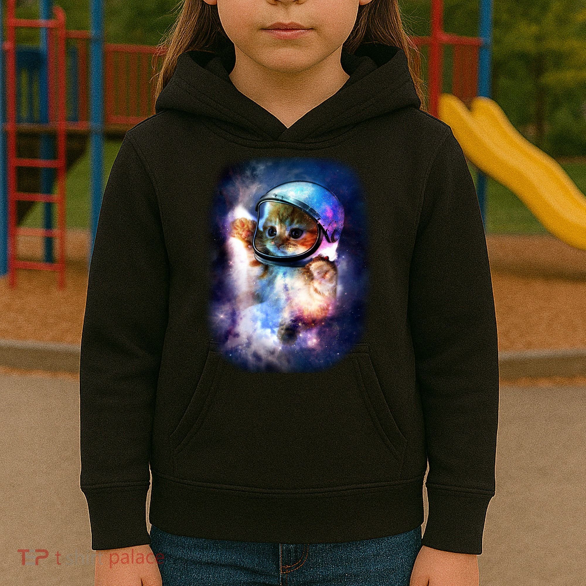 Astronaut Cat In Space Kids Hoodie