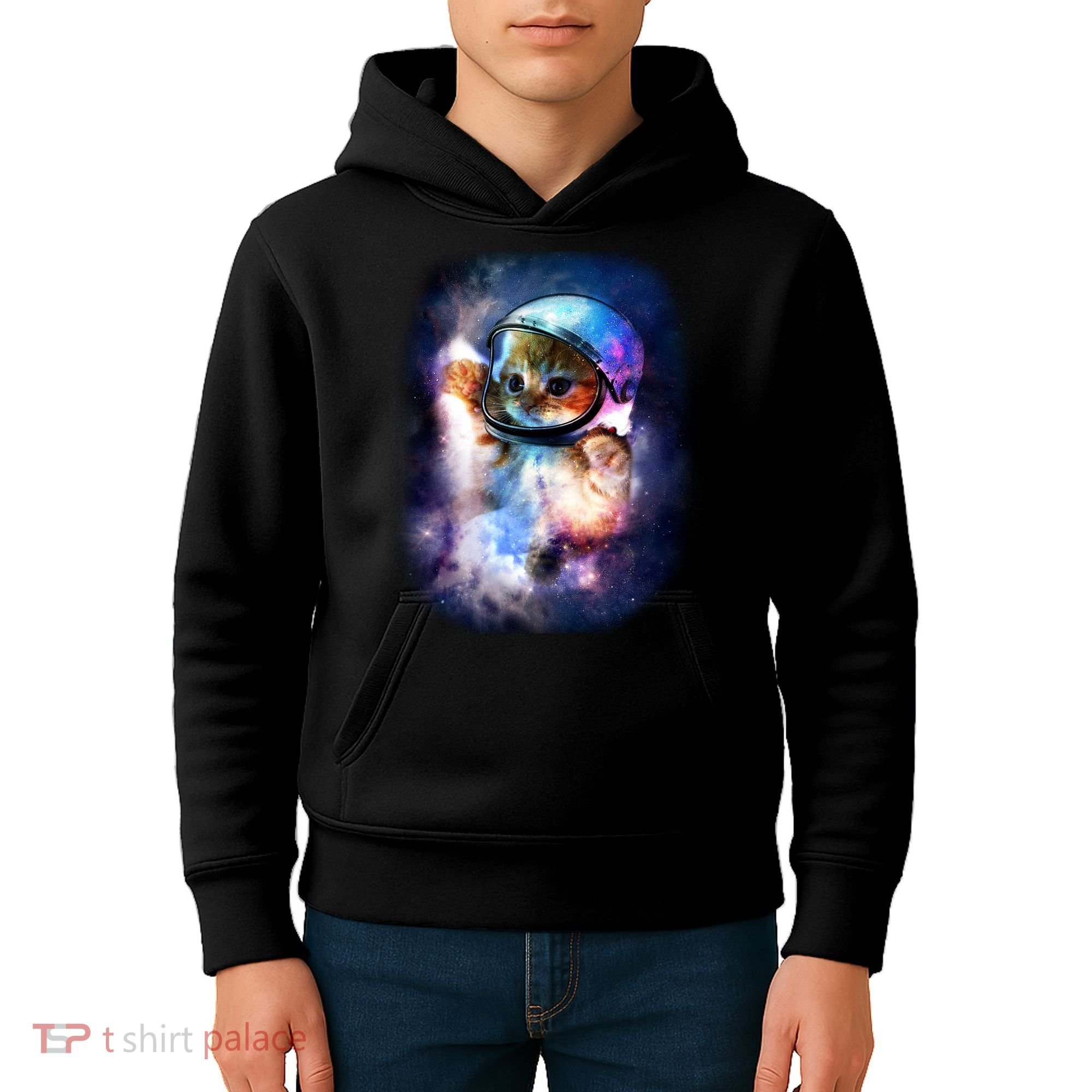 Astronaut Cat In Space Kids Hoodie