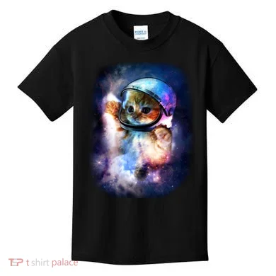 Astronaut Cat In Space Kids T-Shirt