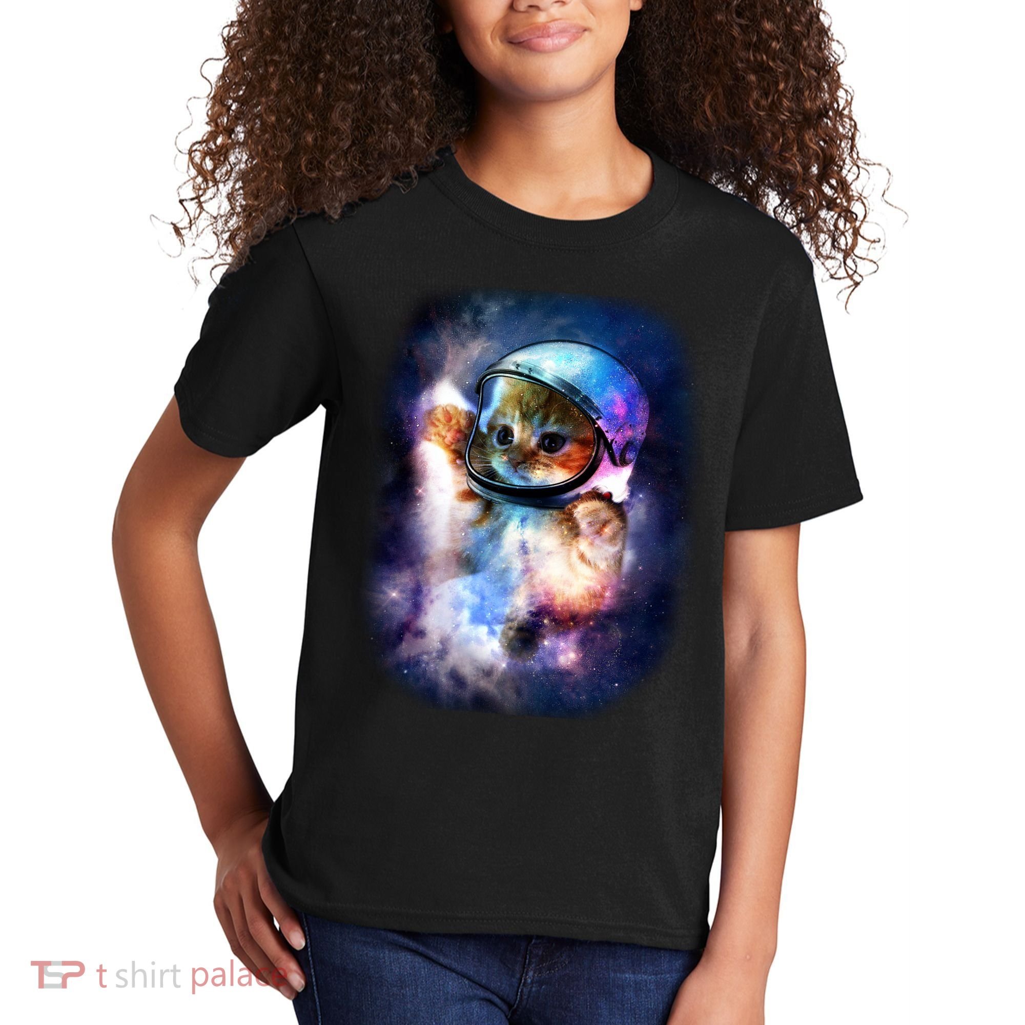 Astronaut Cat In Space Kids T-Shirt