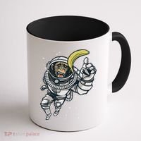 Astronaut Chimp Banana Coffee Mug thumb 1
