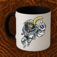 Astronaut Chimp Banana Coffee Mug thumb 2