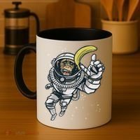 Astronaut Chimp Banana Coffee Mug thumb 4