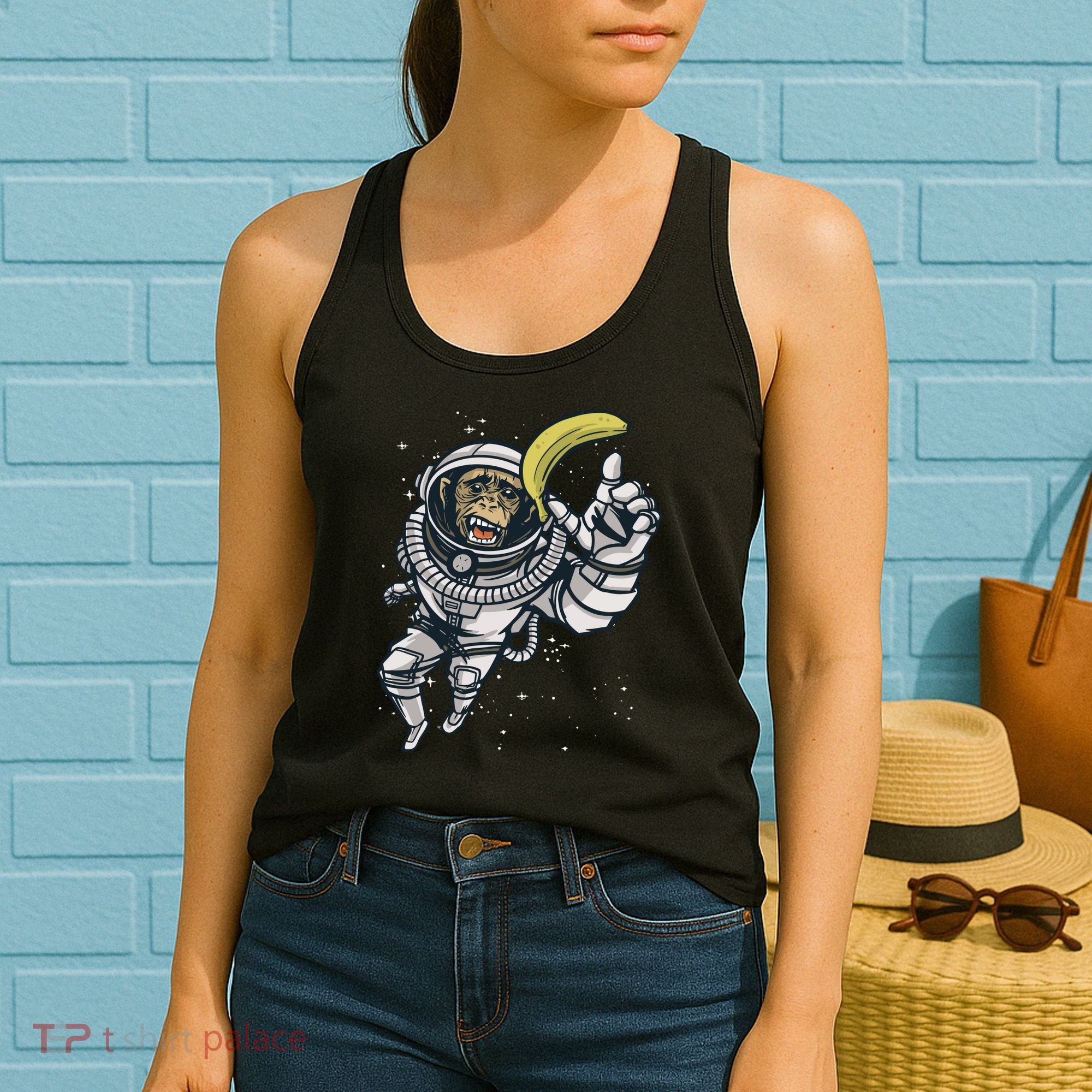 Astronaut Chimp Banana Women's Tank Top