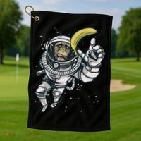 Astronaut Chimp Banana Golf Towel thumb 1