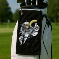 Astronaut Chimp Banana Golf Towel thumb 2