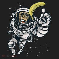 Astronaut Chimp Banana Golf Towel thumb 3