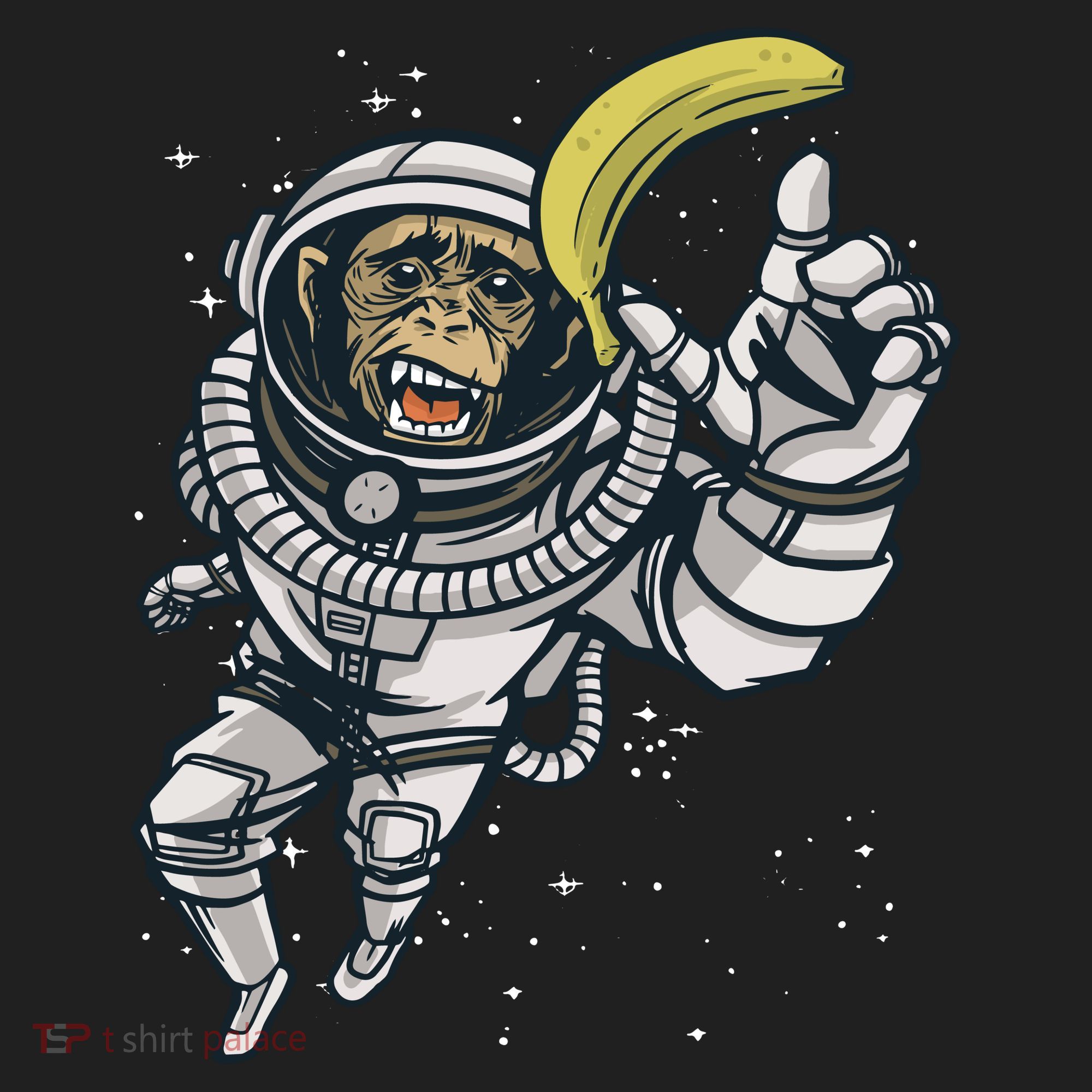 Astronaut Chimp Banana Golf Towel