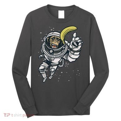 Astronaut Chimp Banana Long Sleeve Shirt