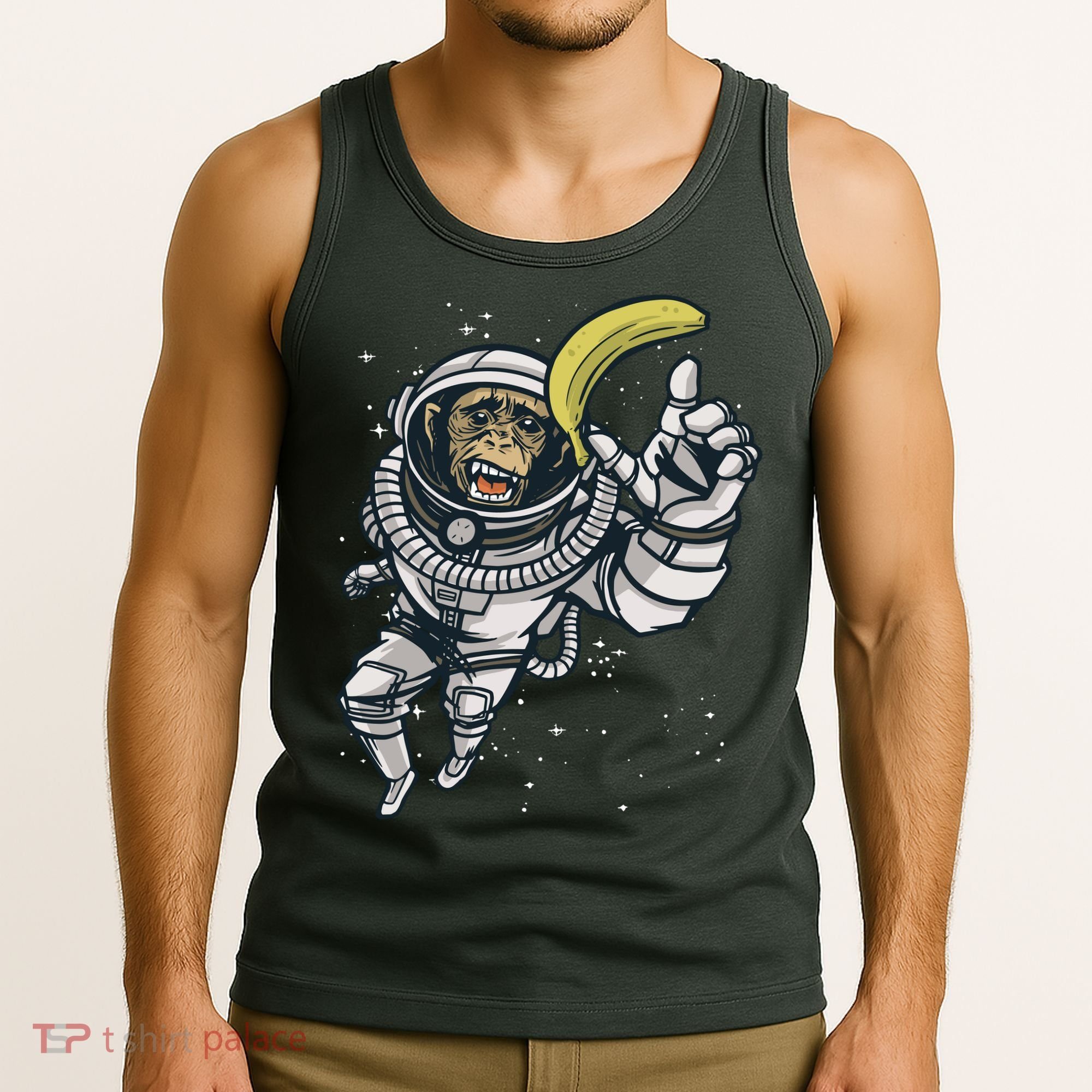 Astronaut Chimp Banana Tank Top