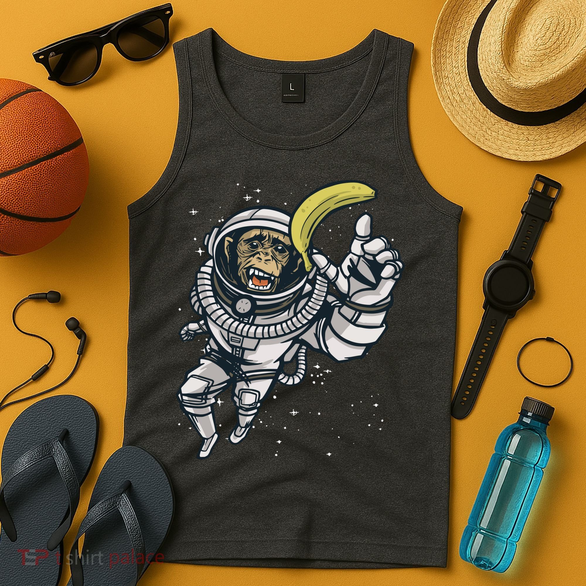 Astronaut Chimp Banana Tank Top