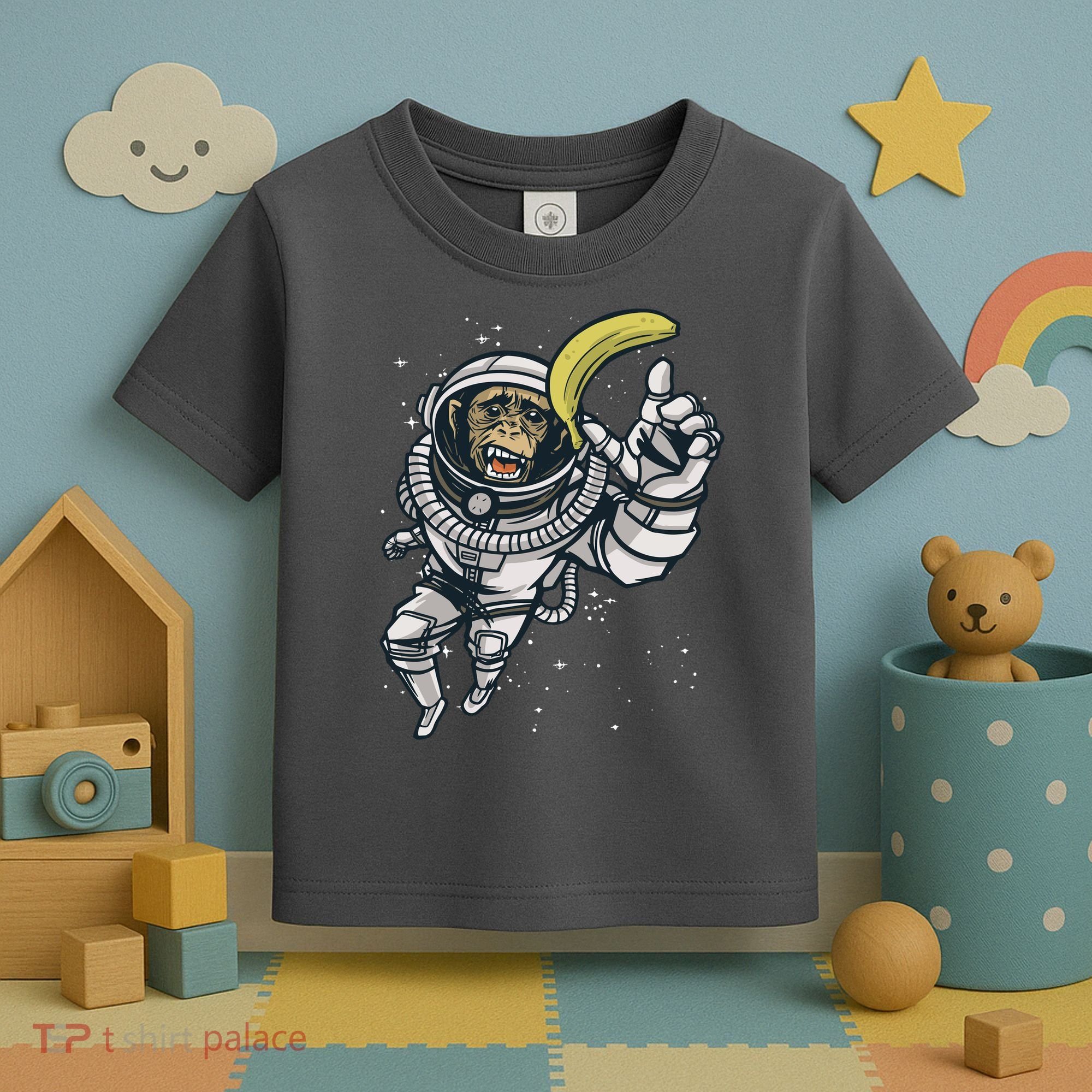 Astronaut Chimp Banana Toddler T-Shirt