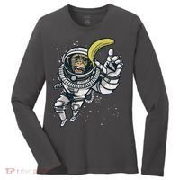 Astronaut Chimp Banana Women's Long Sleeve Shirt thumb 0