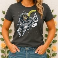 Astronaut Chimp Banana Women's T-Shirt thumb 2