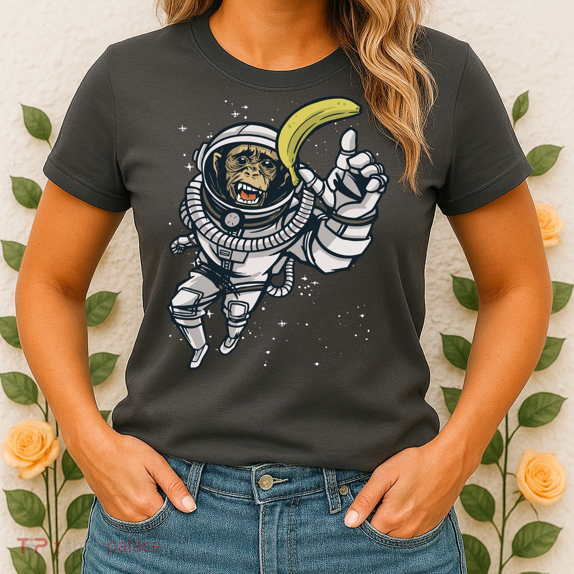 Astronaut Chimp Banana Women's T-Shirt