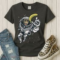 Astronaut Chimp Banana Women's T-Shirt thumb 3