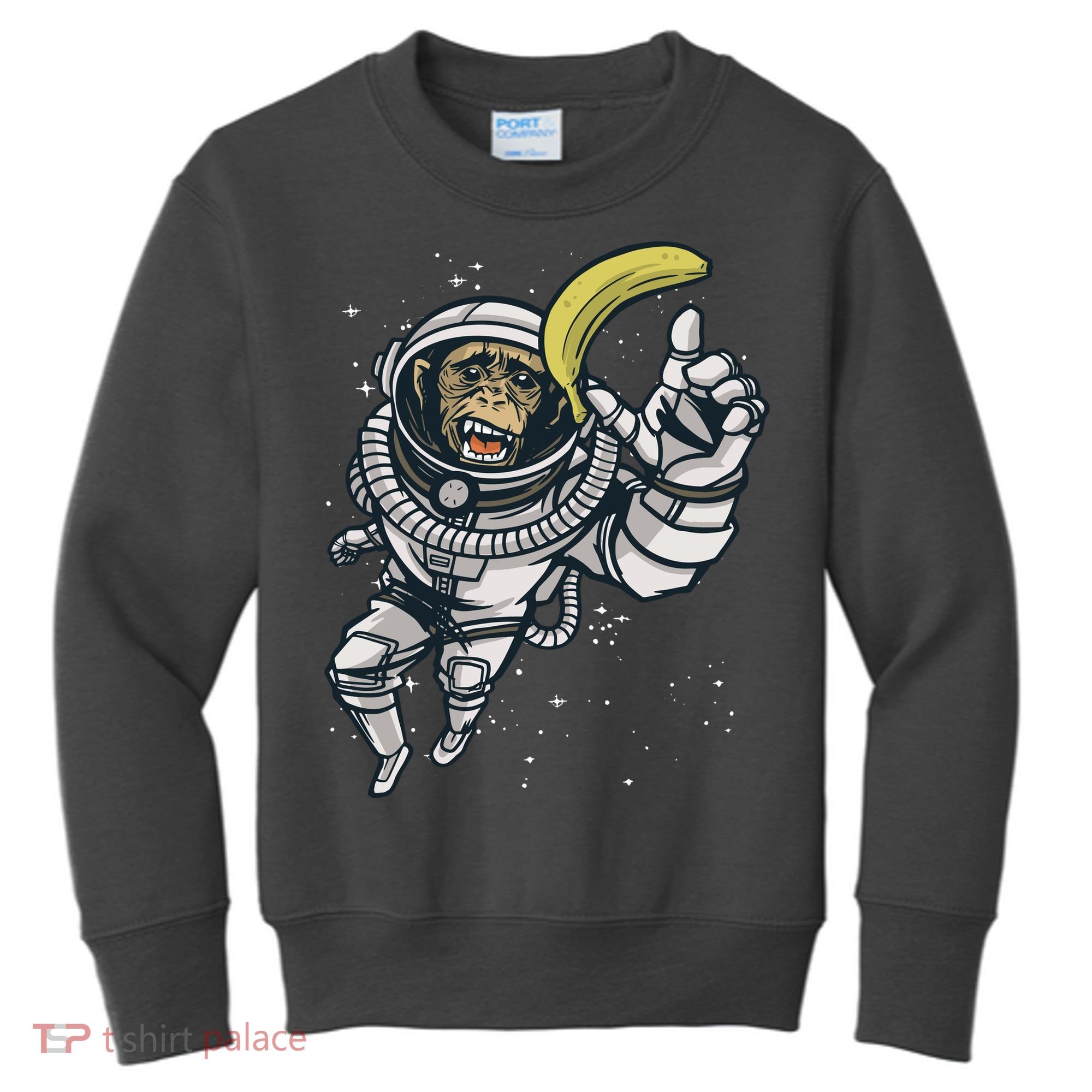 Astronaut Chimp Banana Kids Sweatshirt