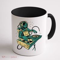 Astronaut Djing Space Coffee Mug thumb 1