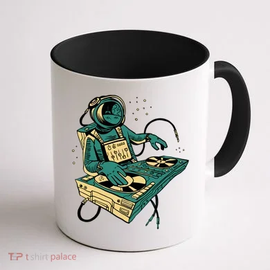 Astronaut Djing Space Coffee Mug back