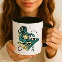 Astronaut Djing Space Coffee Mug thumb 3