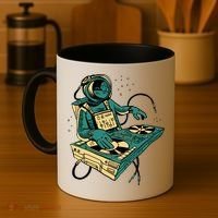 Astronaut Djing Space Coffee Mug thumb 4