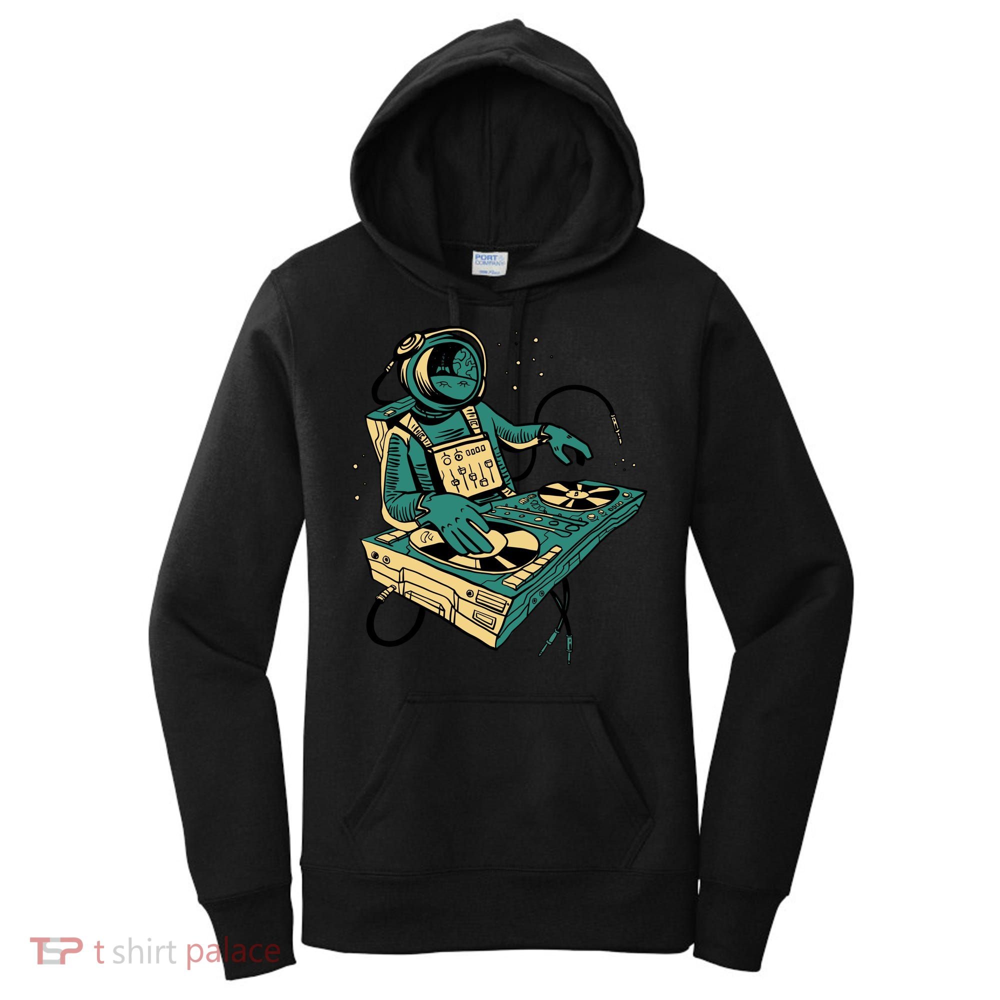 Astronaut Djing Space Women's Hoodie