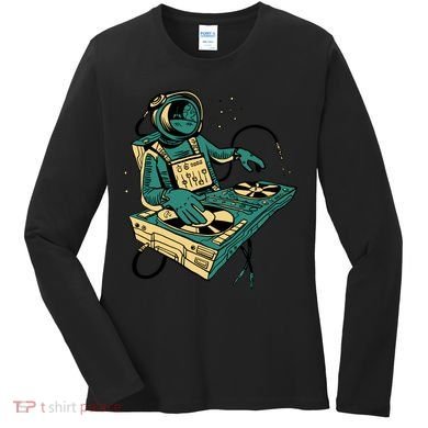 Astronaut Djing Space Women's Long Sleeve Shirt