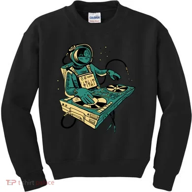 Astronaut Djing Space Kids Sweatshirt