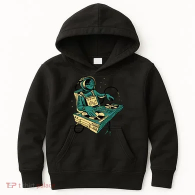 Astronaut Djing Space Kids Hoodie