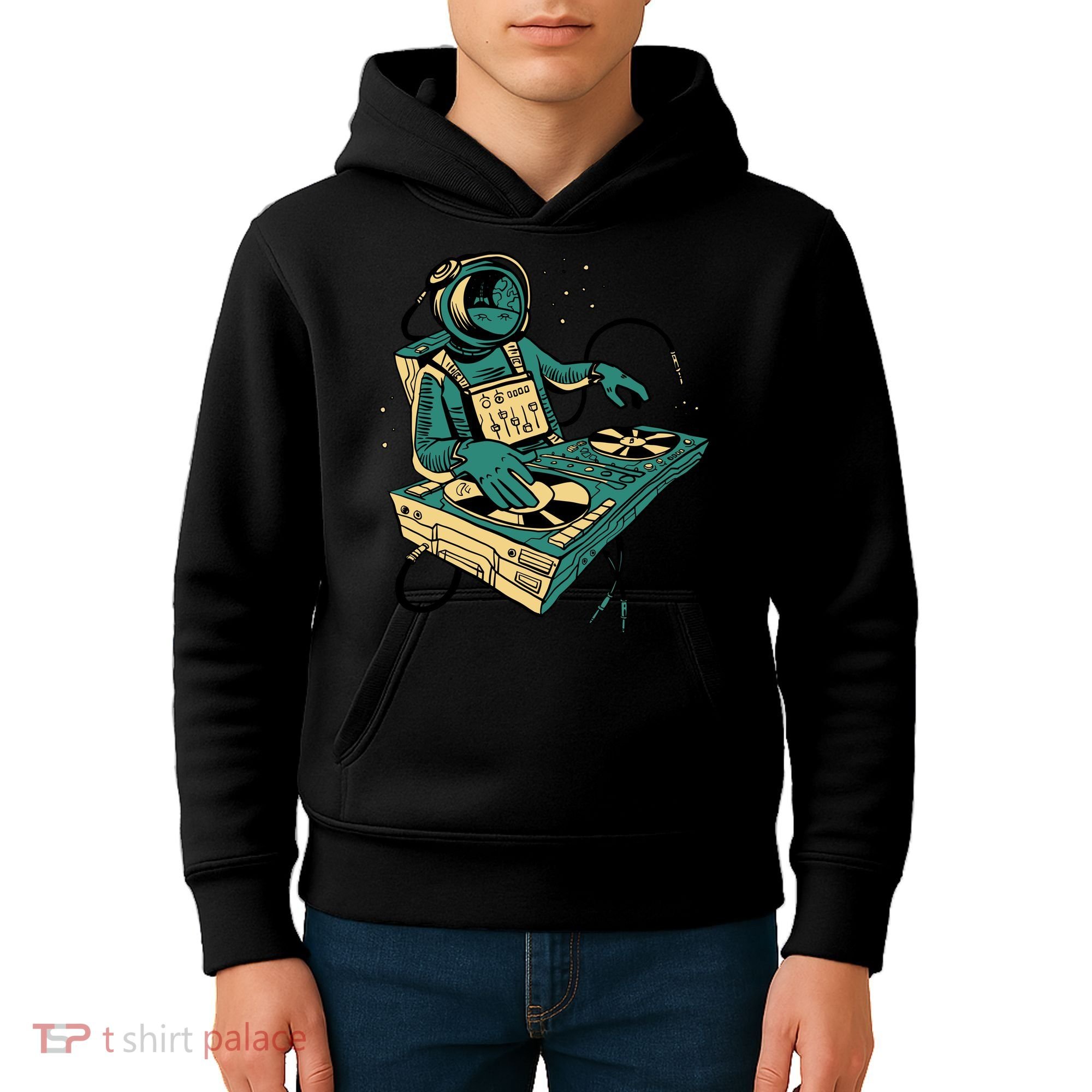 Astronaut Djing Space Kids Hoodie
