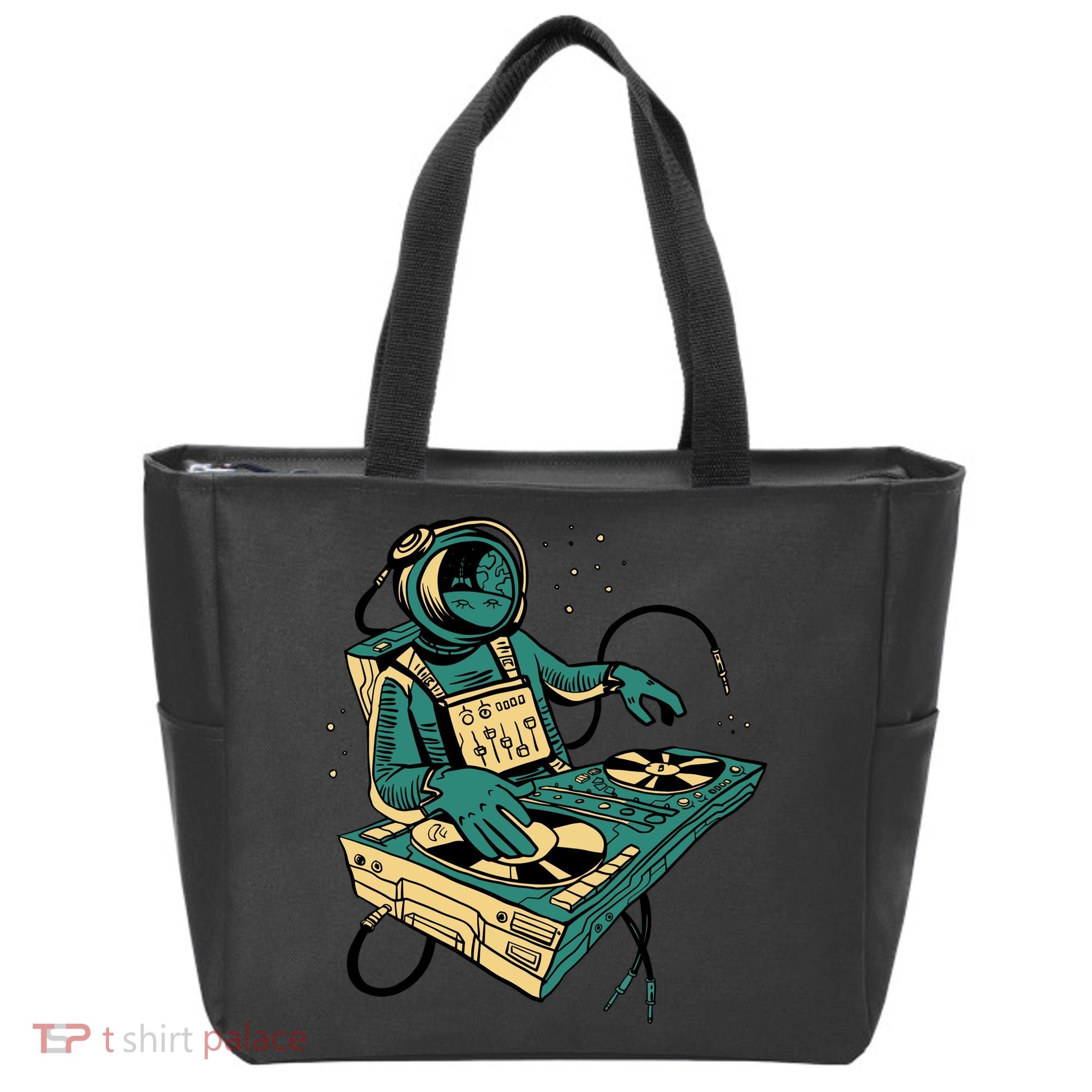 Astronaut Djing Space Tote Bag