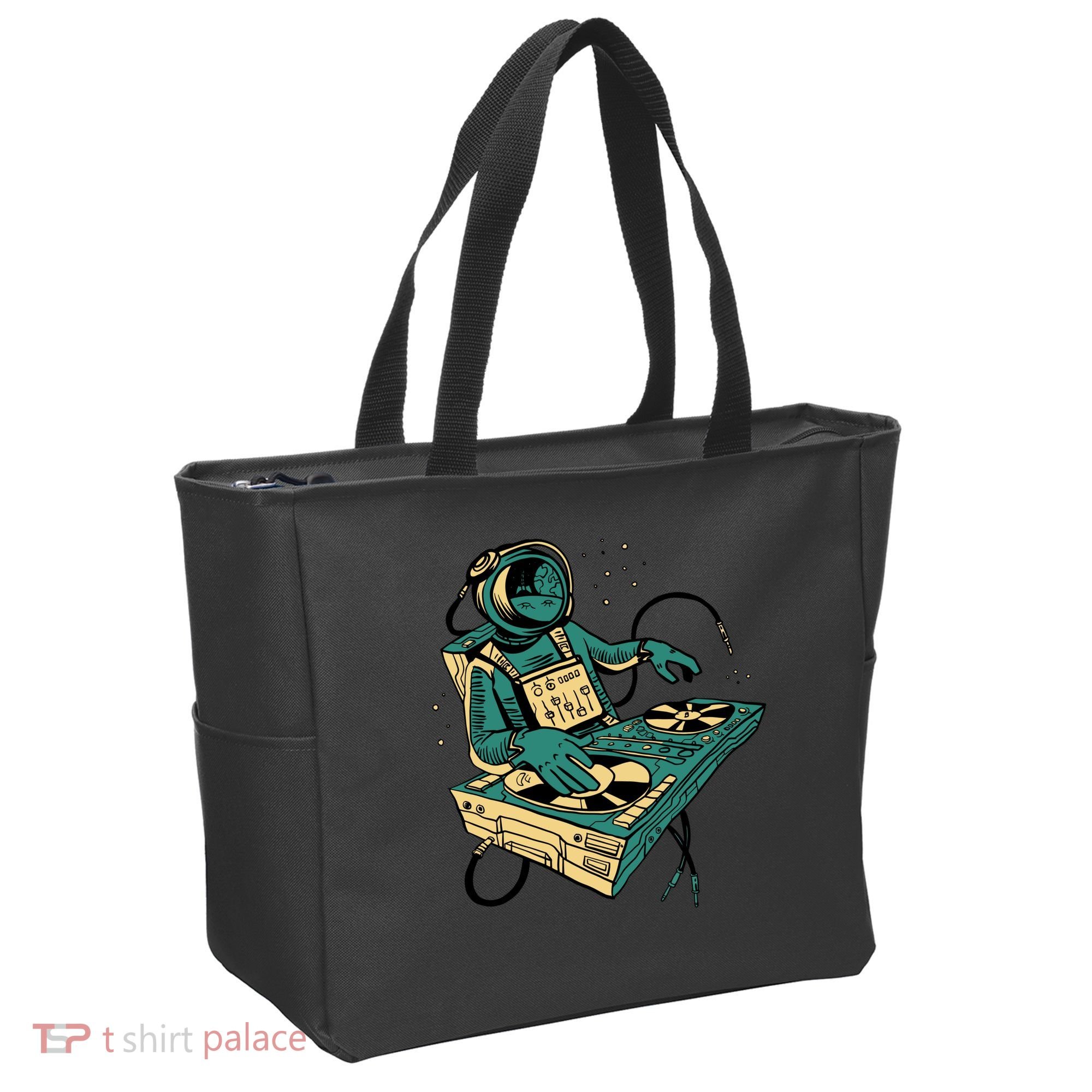 Astronaut Djing Space Tote Bag