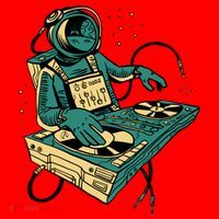Astronaut Djing Space Santa Hat thumb 1