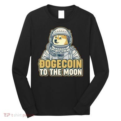 Astronaut Dogecoin To The Moon Crypto Long Sleeve Shirt