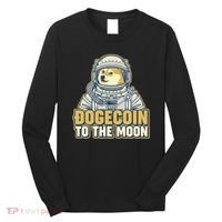 Astronaut Dogecoin To The Moon Crypto Long Sleeve Shirt thumb 0
