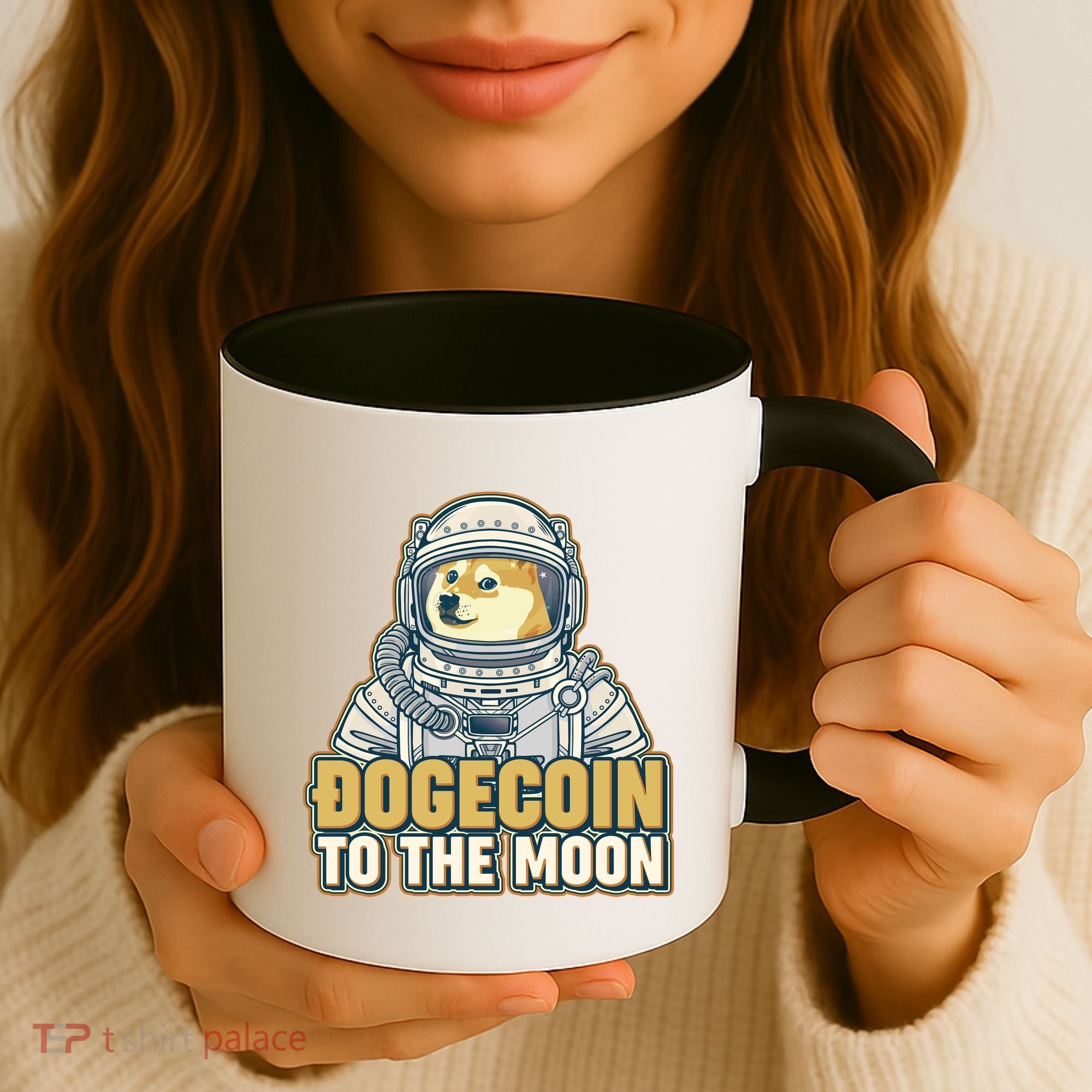 Astronaut Dogecoin To The Moon Crypto Coffee Mug
