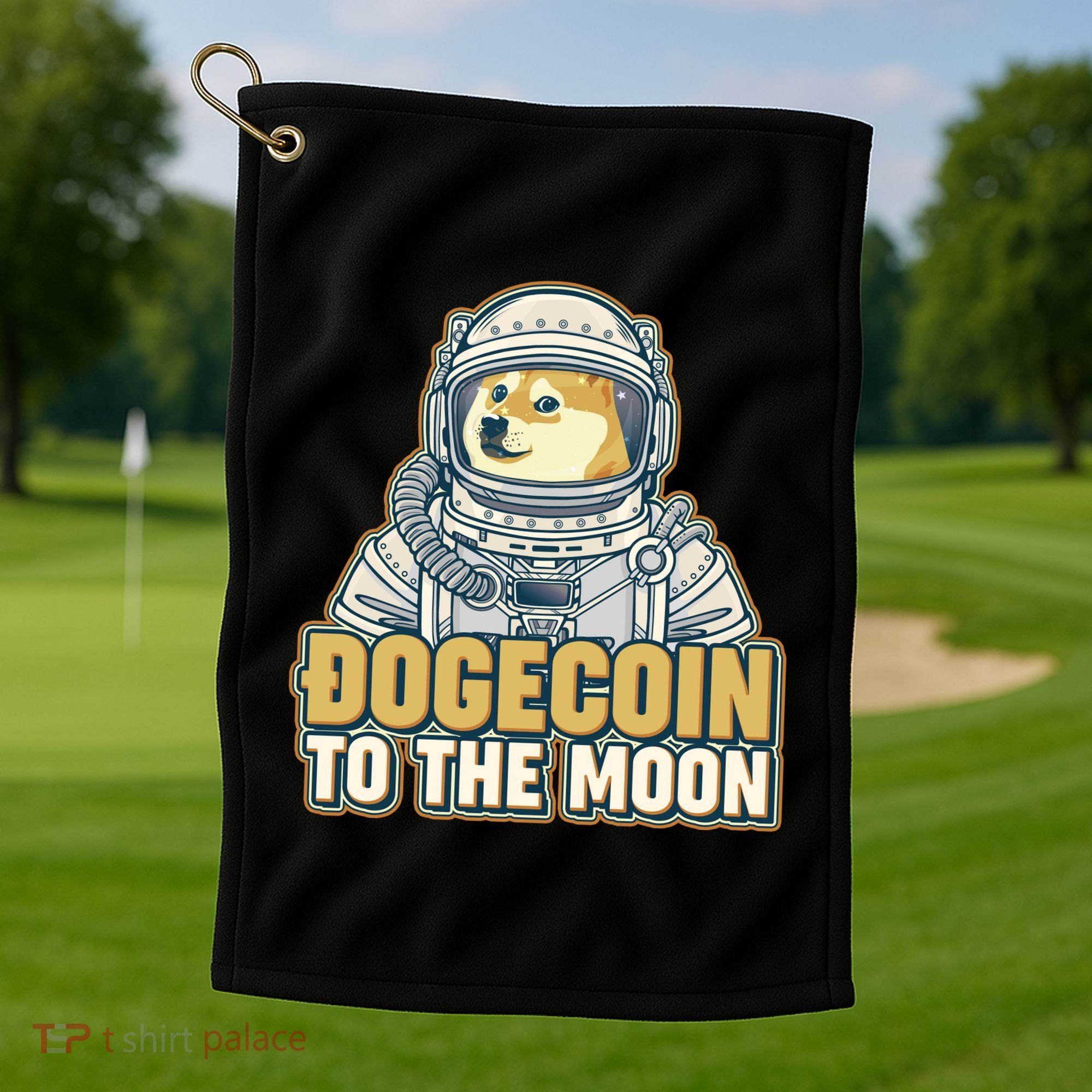 Astronaut Dogecoin To The Moon Crypto Golf Towel