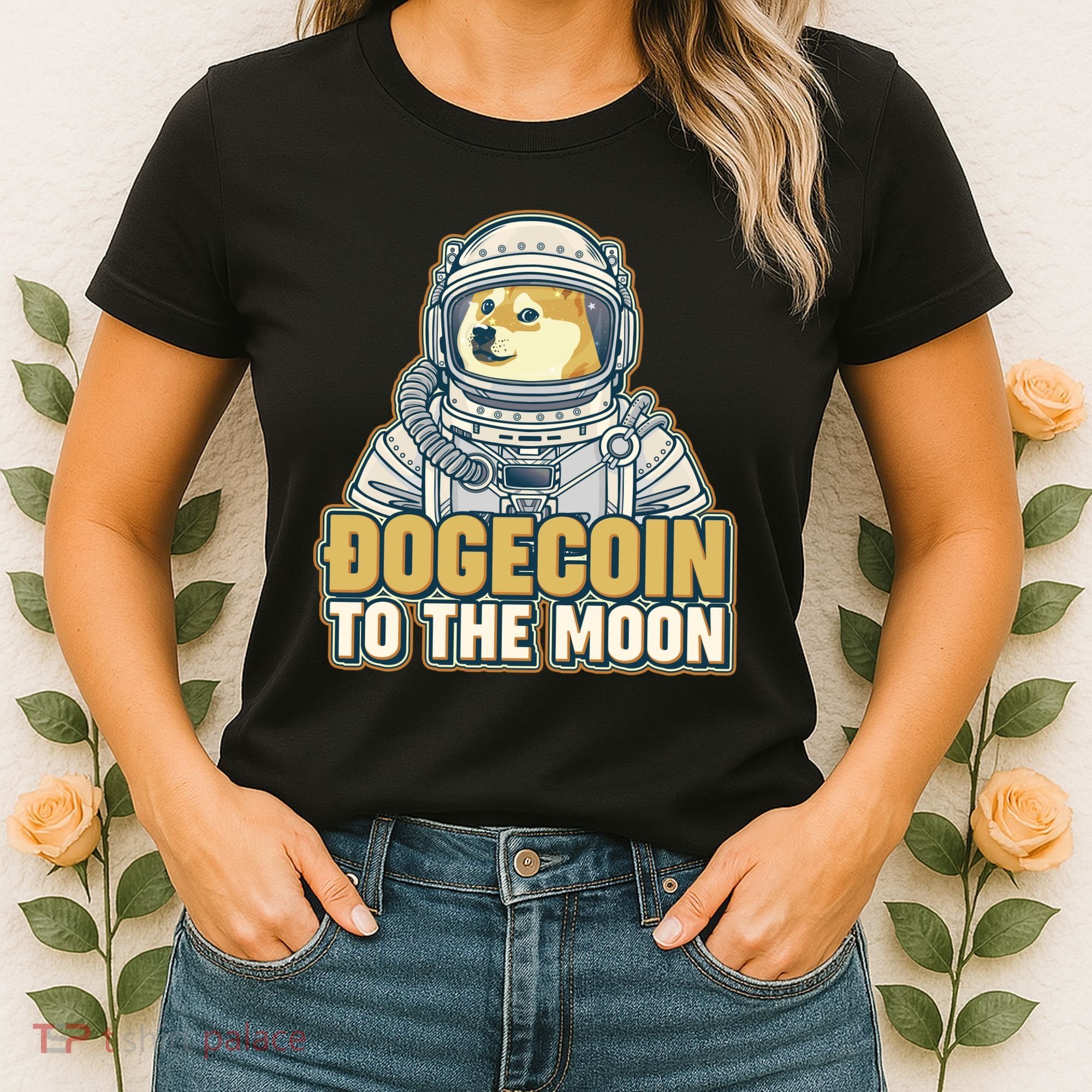 Astronaut Dogecoin To The Moon Crypto Women's T-Shirt